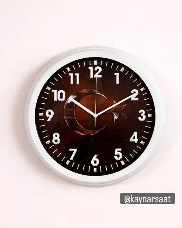 40x40 Beyaz Metal Duvar Saati