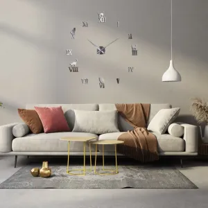 Roma Rakamlı Krom Pleksi Duvar Saati 100 cm · Model 4320