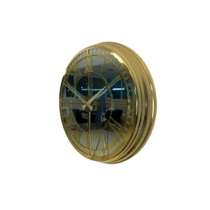Roma Rakamlı Aynalı Gold Metal Duvar Saati 40 cm · Model 40G