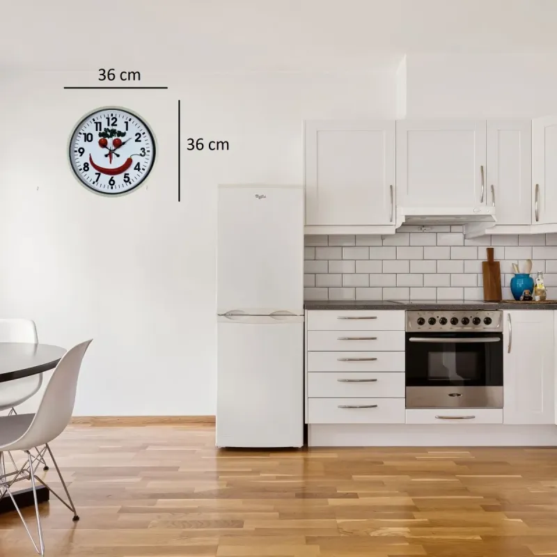 Krem Plastik Duvar Saati 36 cm · Model PP-3634X