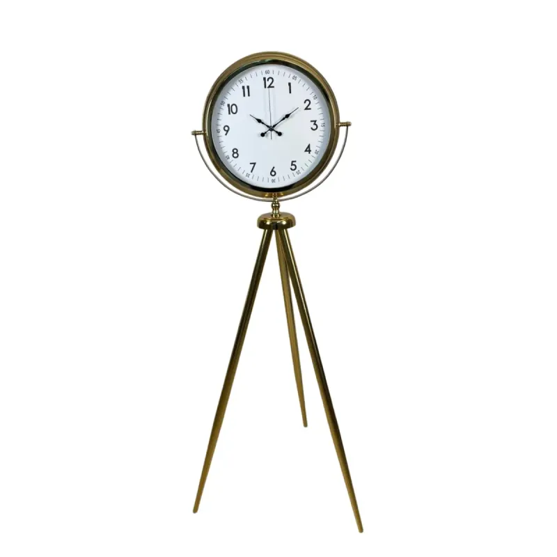 Gold Metal Ayaklı Tripod Saat 150 x 45 cm · Model AS-4005GG