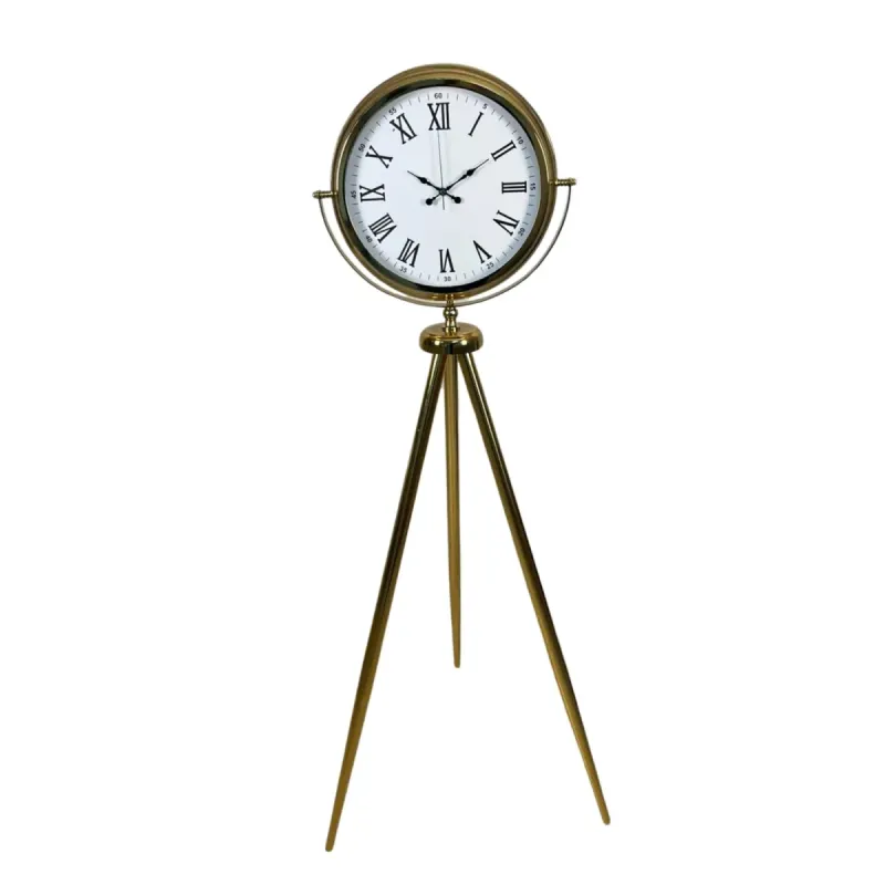 Gold Metal Ayaklı Tripod Saat 150 x 45 cm · Model AS-4054GG