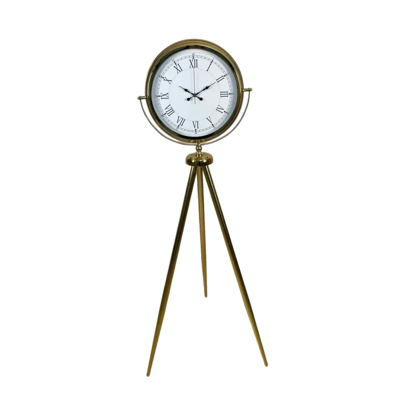 Roma Rakamlı Gold Metal Ayaklı Tripod Saat 150 x 45 cm · Model AS-4055GG