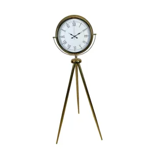 Roma Rakamlı Gold Metal Ayaklı Tripod Saat 150 x 45 cm · Model AS-4055GG