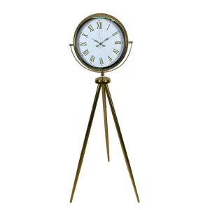 Roma Rakamlı Gold Metal Ayaklı Tripod Saat 150 x 45 cm · Model AS-4075GG