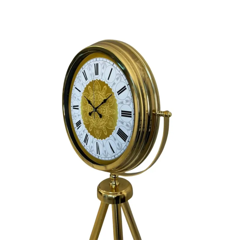 Gold Metal Ayaklı Tripod Saat 150 x 45 cm · Model AS-4076GG