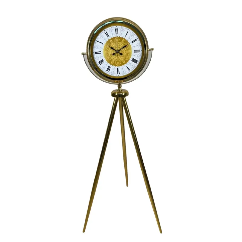 Gold Metal Ayaklı Tripod Saat 150 x 45 cm · Model AS-4076GG