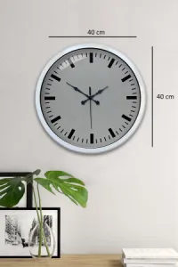 Beyaz Metal Duvar Saati 40 cm · Model 4098W