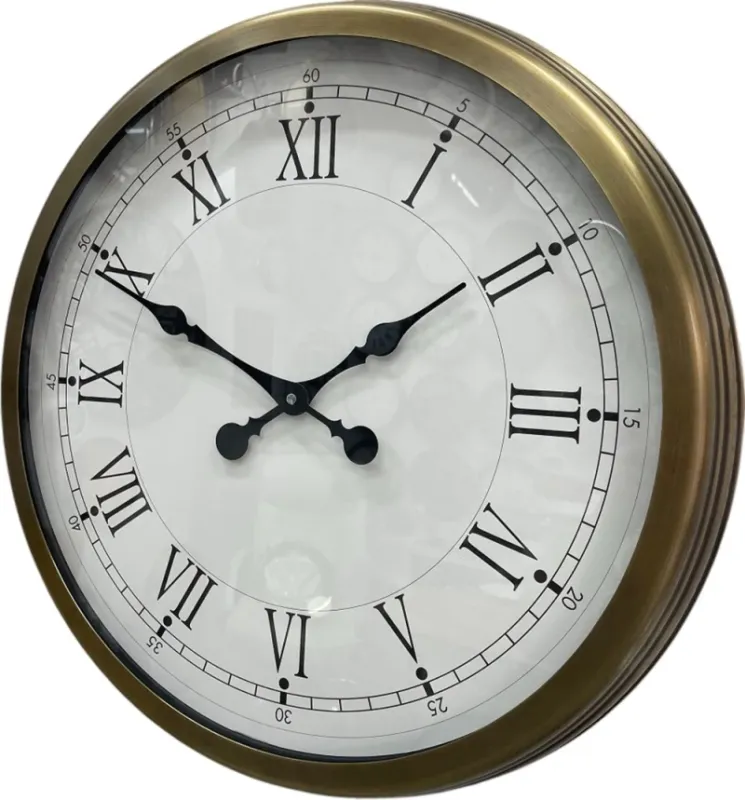 Retro Görünümlü Eskitme Metal Duvar Saati 60 cm · Model 6055E