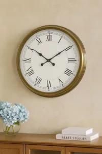 Retro Görünümlü Eskitme Metal Duvar Saati 60 cm · Model 6055E
