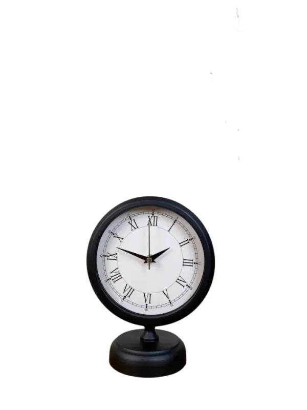 Roma Rakamlı Siyah Metal Masa Saati 25 x 20 cm · Model MS-2055B