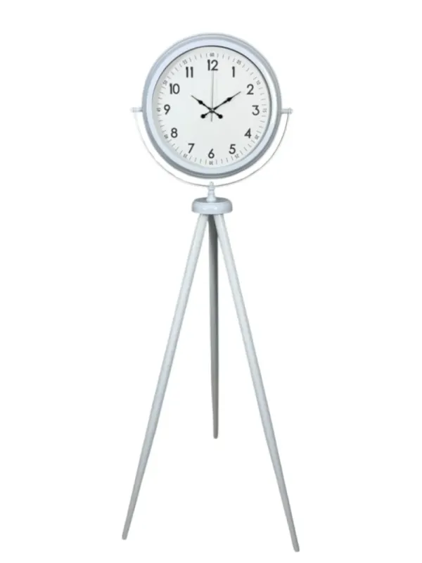 Beyaz Metal Ayaklı Tripod Saat 150 x 45 cm · Model AS-4005WW