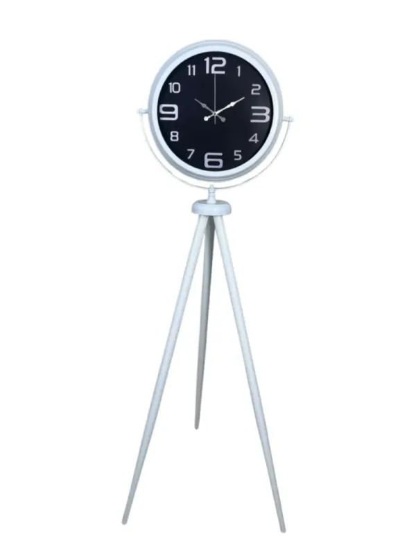 Beyaz Metal Ayaklı Tripod Saat 150 x 45 cm · Model AS-4009WW