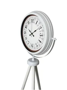 Beyaz Metal Ayaklı Tripod Saat 150 x 45 cm · Model AS-4025WW