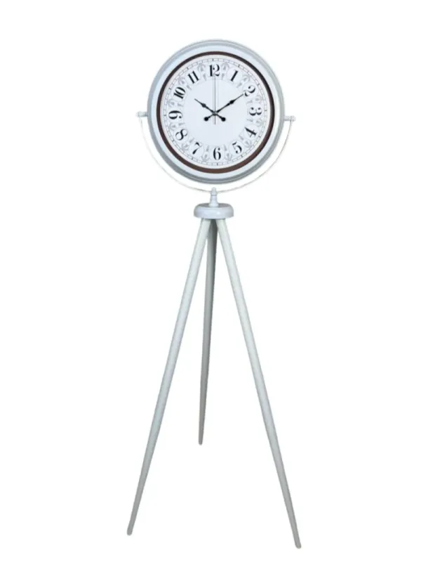 Beyaz Metal Ayaklı Tripod Saat 150 x 45 cm · Model AS-4025WW