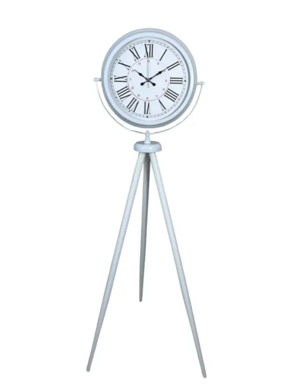Roma Rakamlı Beyaz Metal Ayaklı Tripod Saat 150 x 45 cm · Model AS-4052WW