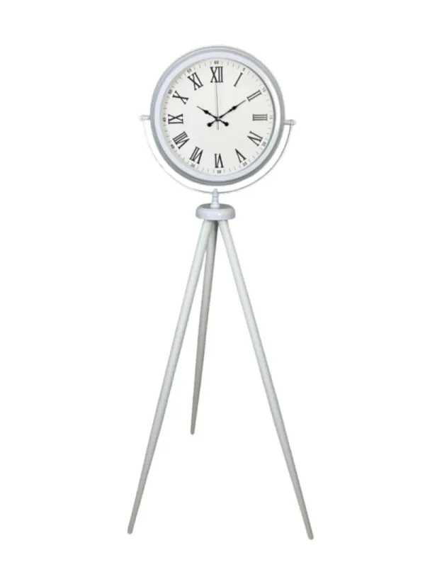 Roma Rakamlı Beyaz Metal Ayaklı Tripod Saat 150 x 45 cm · Model AS-4054WW