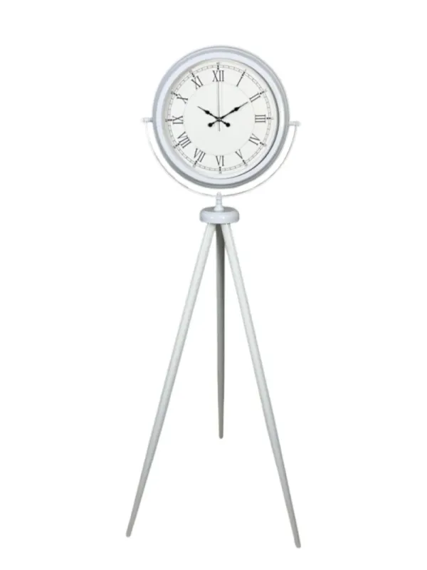 Roma Rakamlı Beyaz Metal Ayaklı Tripod Saat 150 x 45 cm · Model AS-4055WW