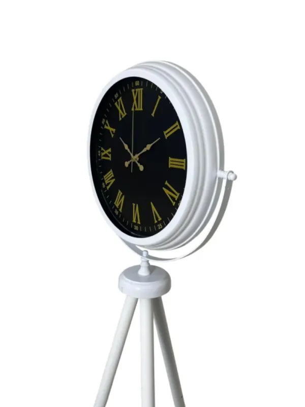 Beyaz Metal Ayaklı Tripod Saat 150 x 45 cm · Model AS-4073WW