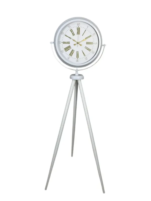 Roma Rakamlı Beyaz Metal Ayaklı Tripod Saat 150 x 45 cm · Model AS-4074WW