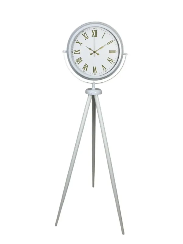 Beyaz Metal Ayaklı Tripod Saat 150 x 45 cm · Model AS-4075WW