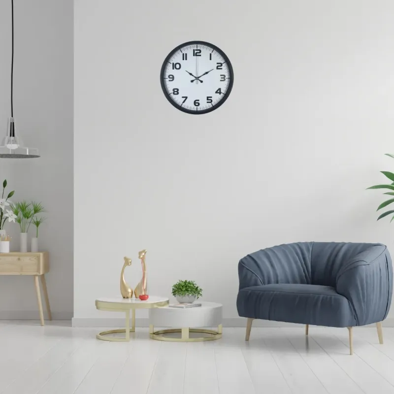 Siyah Plastik Duvar Saati 36 cm · Model PP-3636B