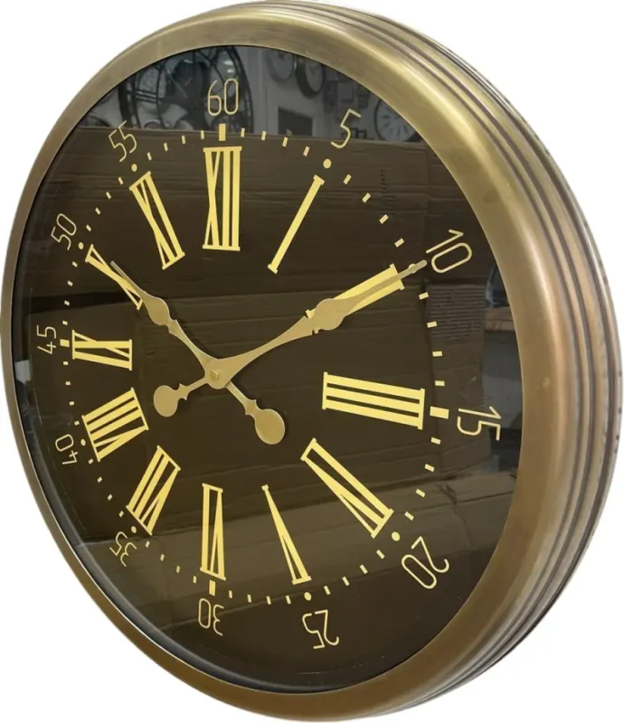 Roma Rakamlı Eskitme Metal Duvar Saati 60 cm · Model 6058E