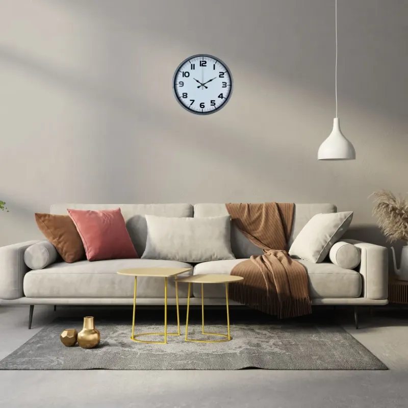 Gri Plastik Duvar Saati 36 cm · Model PP-3636K