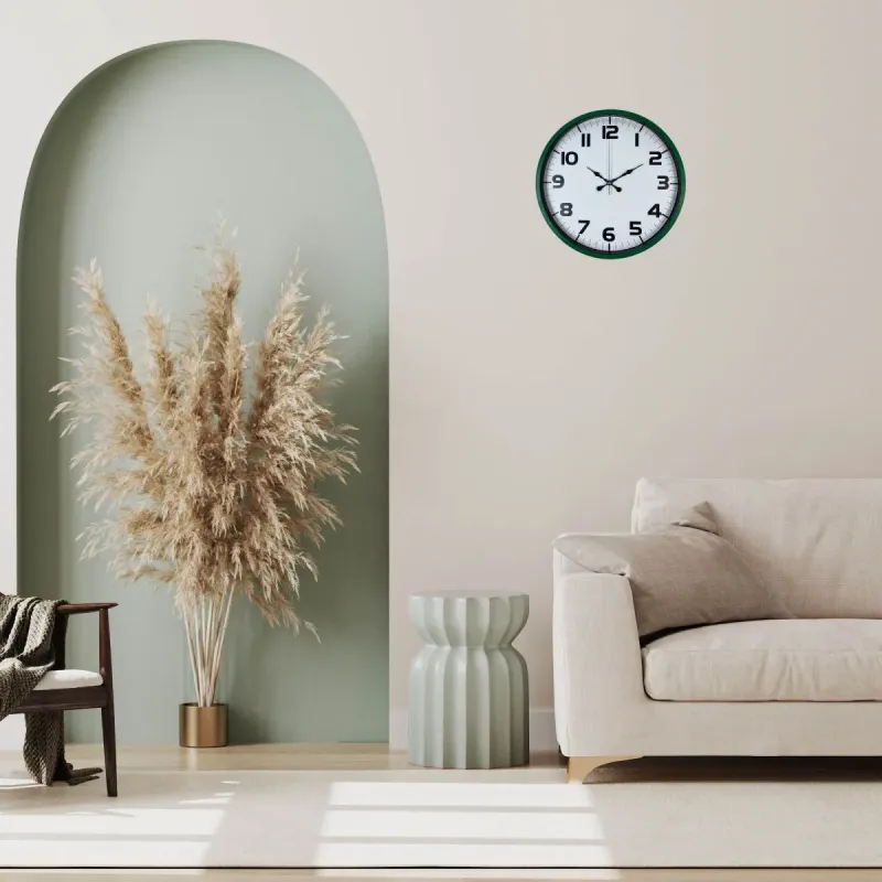 Yeşil Plastik Duvar Saati 36 cm · Model PP-3636L