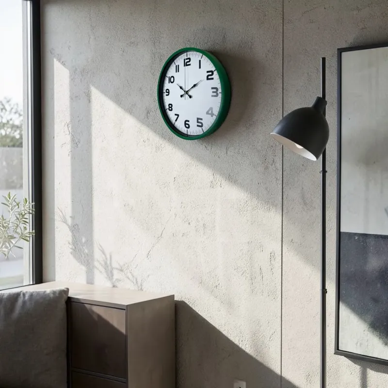 Yeşil Plastik Duvar Saati 36 cm · Model PP-3636L