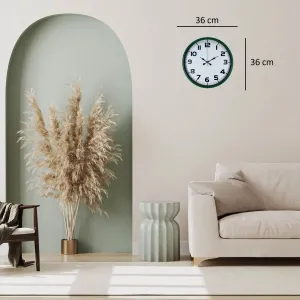 Yeşil Plastik Duvar Saati 36 cm · Model PP-3636L
