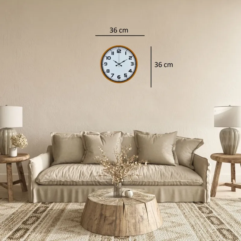 Turuncu Plastik Duvar Saati 36 cm · Model PP-3636O