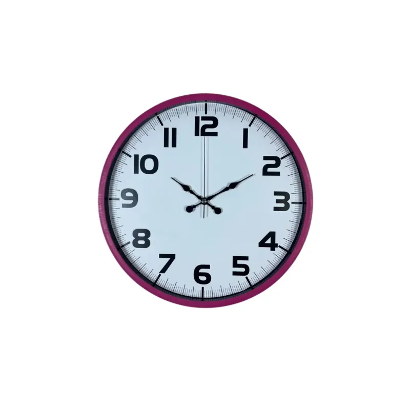 Pembe Plastik Duvar Saati 36 cm · Model PP-3636P