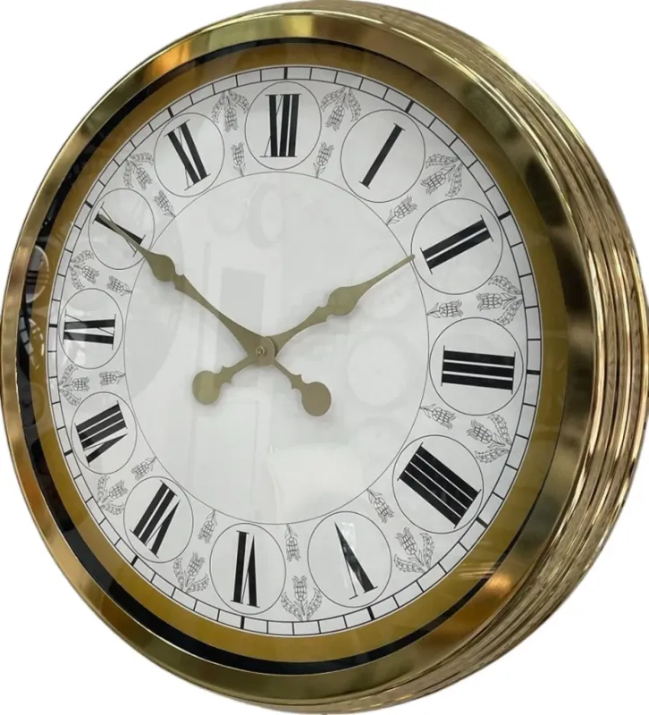 Roma Rakamlı Gold Metal Duvar Saati 60 cm · Model 6061G