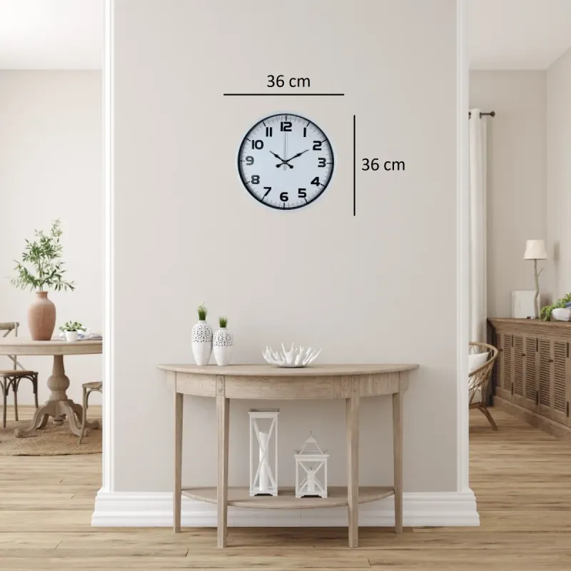 Beyaz Plastik Duvar Saati 36 cm · Model PP-3636W