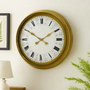 Roma Rakamlı Gold Metal Duvar Saati 60 cm · Model 6061G
