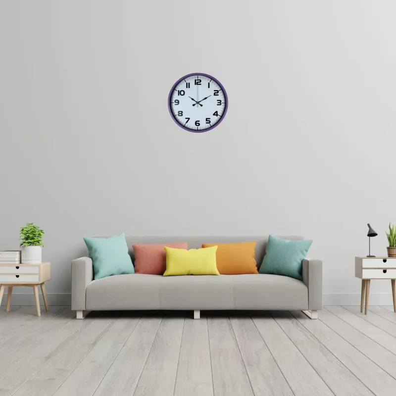 Mor Plastik Duvar Saati 36 cm · Model PP-3636Z