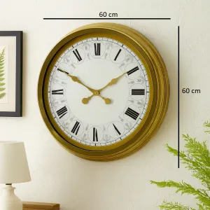 Roma Rakamlı Gold Metal Duvar Saati 60 cm · Model 6061G