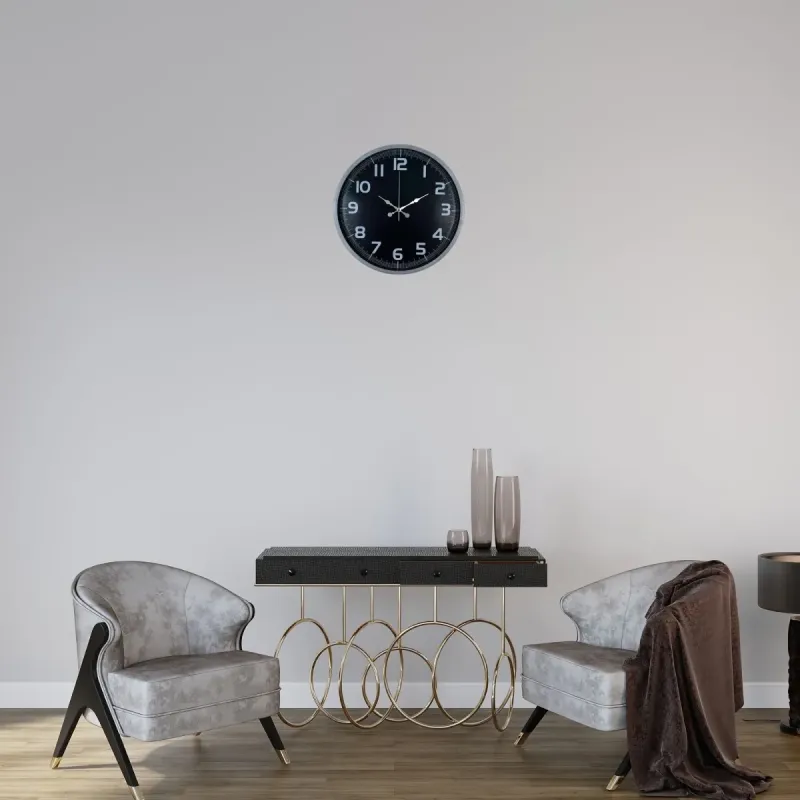 Gri Plastik Duvar Saati 36 cm · Model PP-3637K