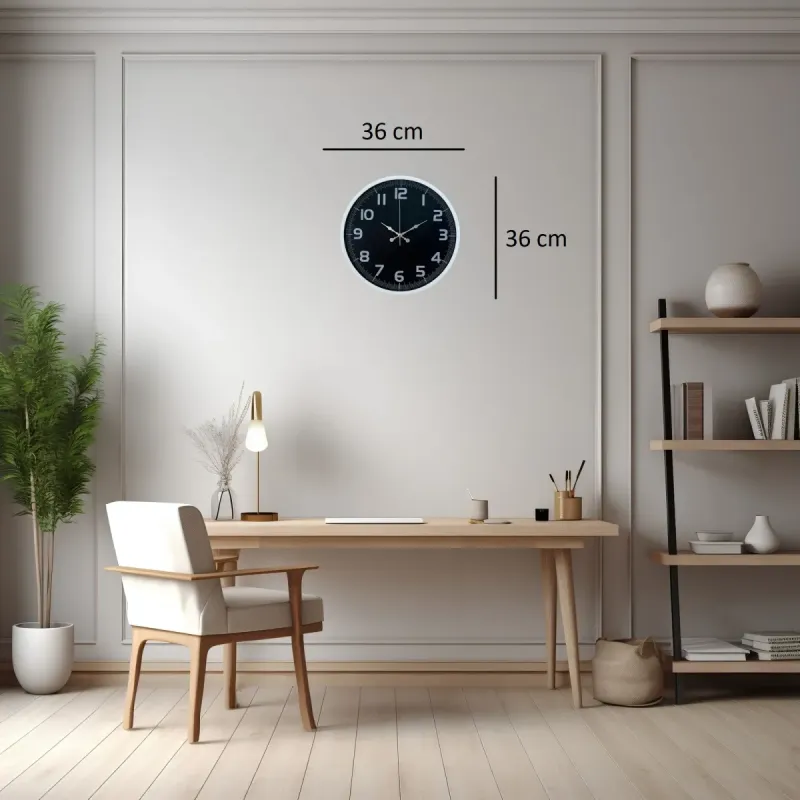 Beyaz Plastik Duvar Saati 36 cm · Model PP-3637W