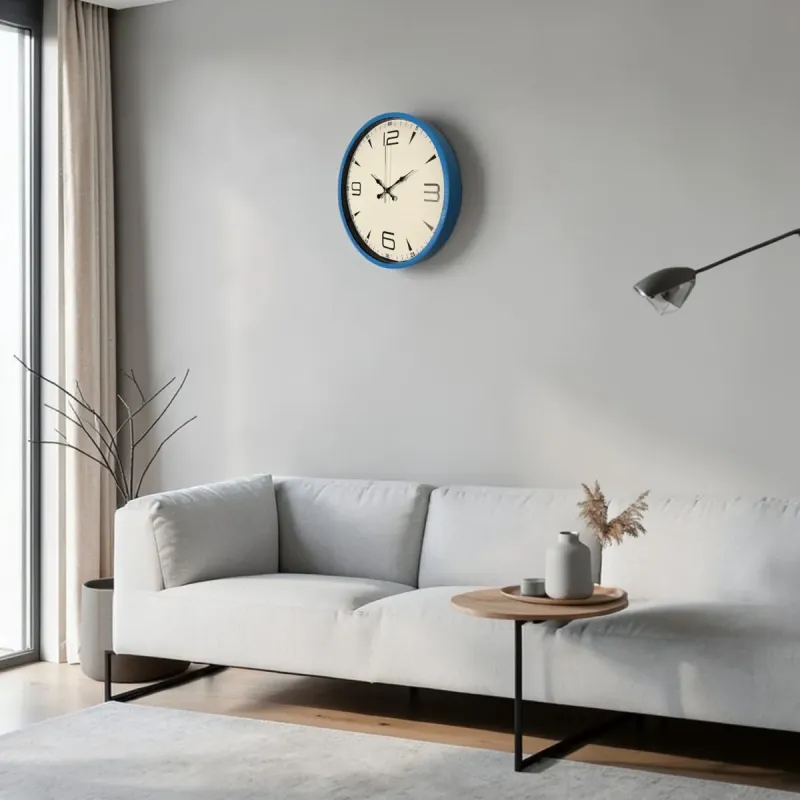 Mavi Plastik Duvar Saati 36 cm · Model PP-3650M