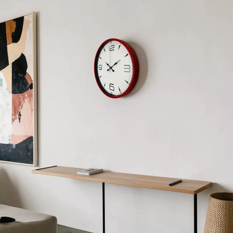Kırmızı Plastik Duvar Saati 36 cm · Model PP-3650R