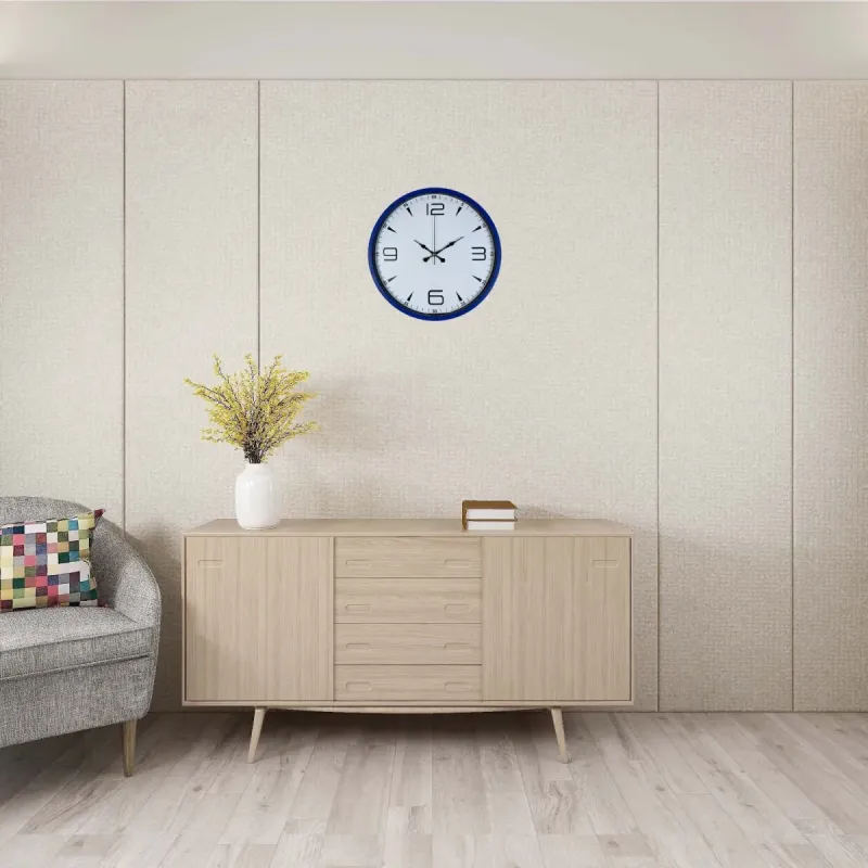 Lacivert Plastik Duvar Saati 36 cm · Model PP-3650V
