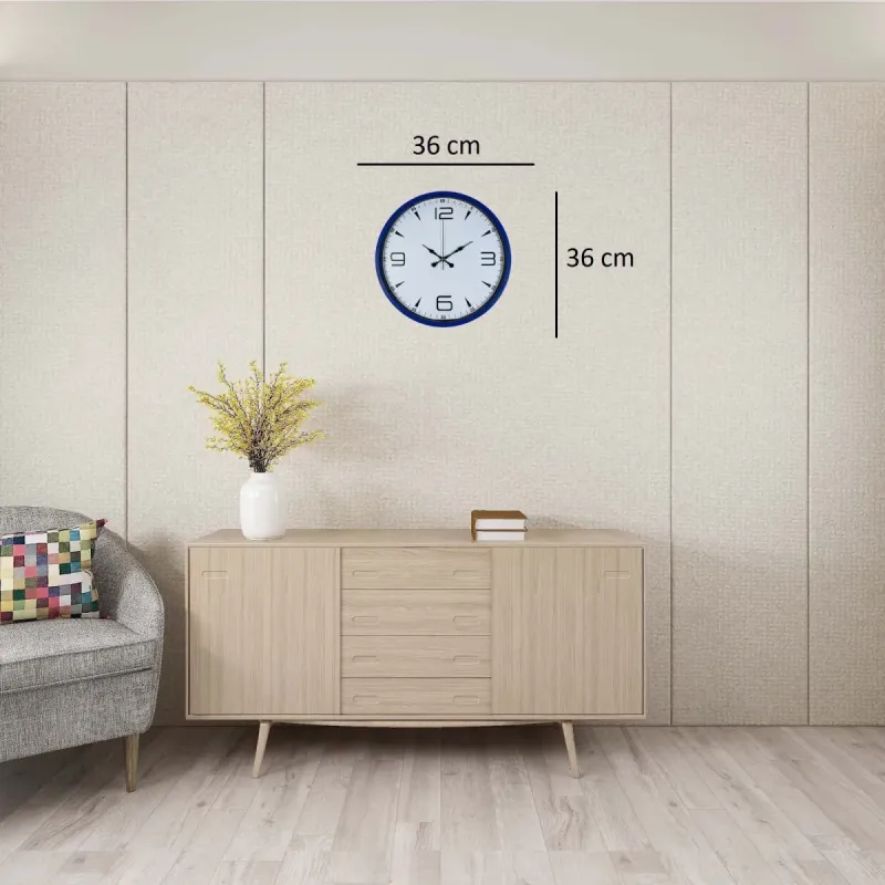 Lacivert Plastik Duvar Saati 36 cm · Model PP-3650V