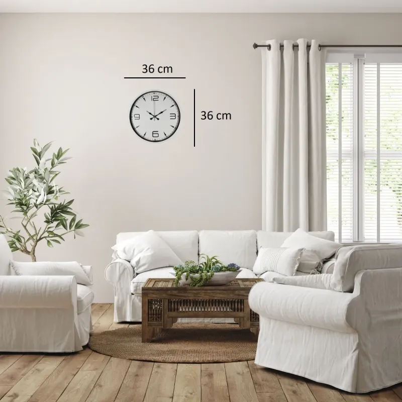 Beyaz Plastik Duvar Saati 36 cm · Model PP-3650W