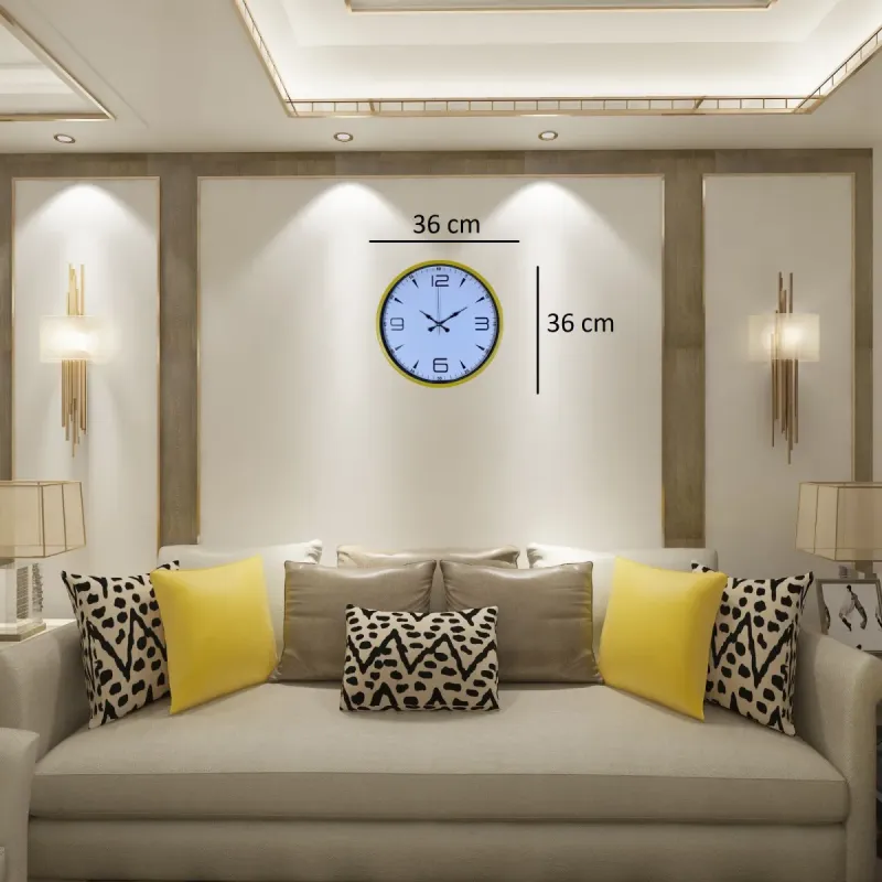 Sarı Plastik Duvar Saati 36 cm · Model PP-3650Y