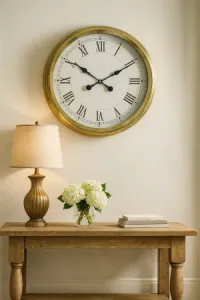 Roma Rakamlı Gold Metal Duvar Saati 60 cm · Model 6055G