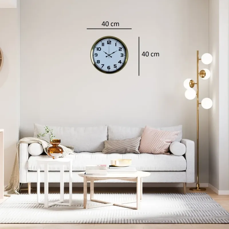 Gold Metal Duvar Saati 40 cm · Model 4036G