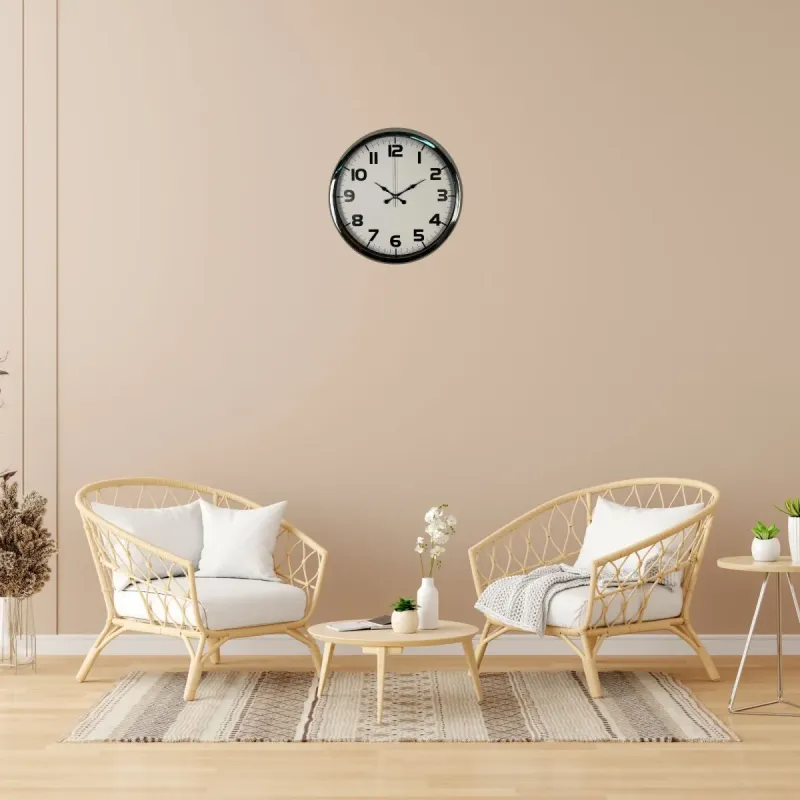 Krom Metal Duvar Saati 40 cm · Model 4036K