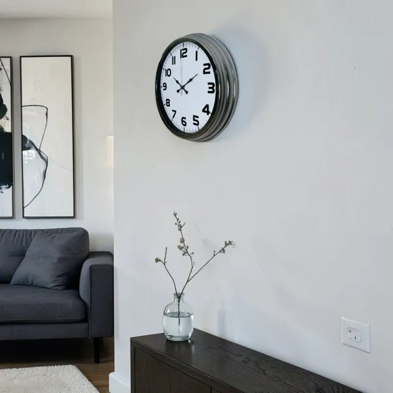 Krom Metal Duvar Saati 40 cm · Model 4036K